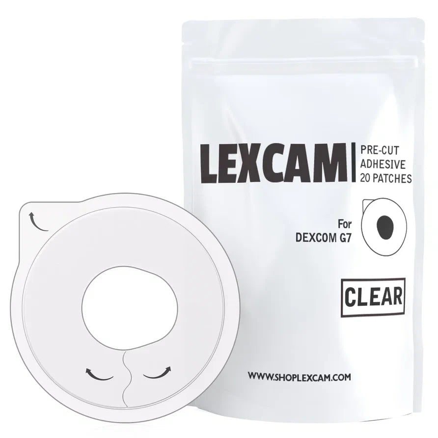 Lexcam Adhesive Patches Pre-Cut for Dexcom G7, (20).