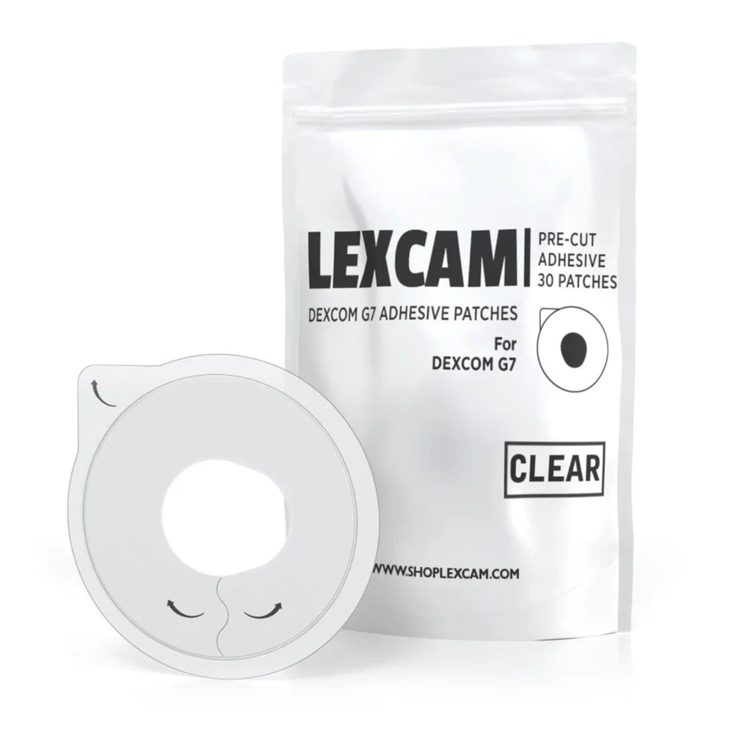 Lexcam Adhesive Patches for Dexcom G7 & Stelo – Bundle (60pc)