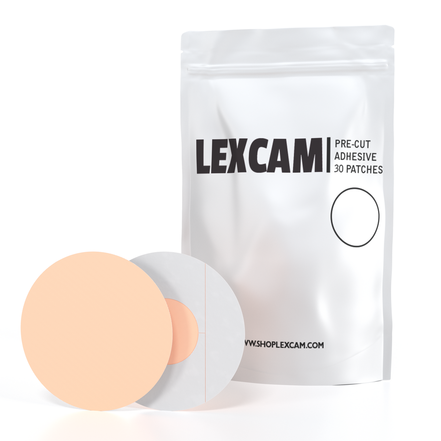 Lexcam Adhesive Patches pre-cut for Dexcom G7, Freestyle Libre 2 3, Color Tan, (20)