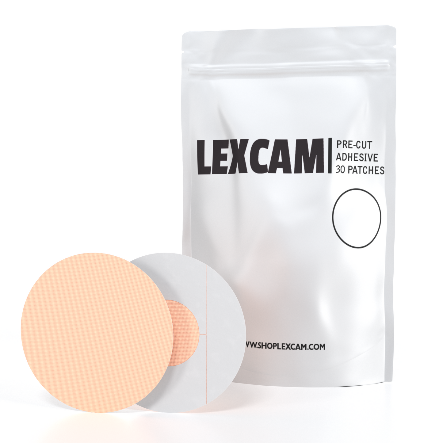 Lexcam Adhesive Patches pre-cut for Freestyle Libre 2 3, Color Tan, (30)