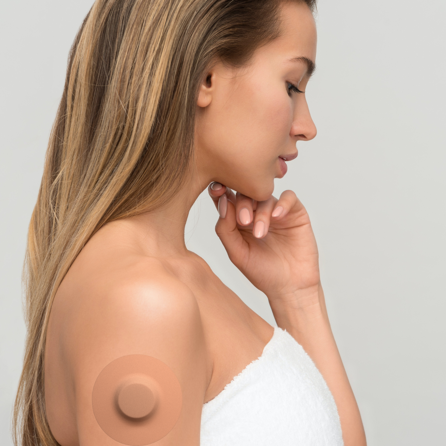 Lexcam Adhesive Patches pre-cut for Dexcom G7, Stelo, Libre 2|3, Lingo Color Tan, (20)