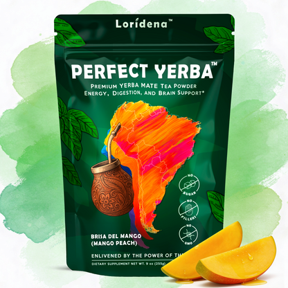 Perfect Yerba | Yerba Mate Instant Tea Powder | 30 Servings | Mango Peach flavor