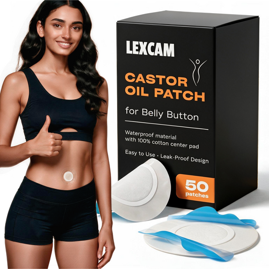 Castor Oil Belly Button Leak-Proof Patches, Clear - 50 pc | Castor oil not included