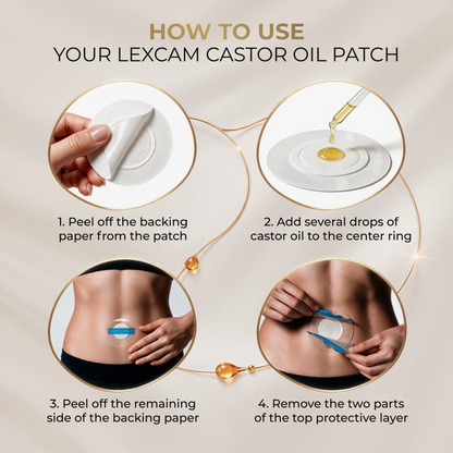 Castor Oil Belly Button Leak-Proof Patches, Clear - 50 pc | Castor oil not included