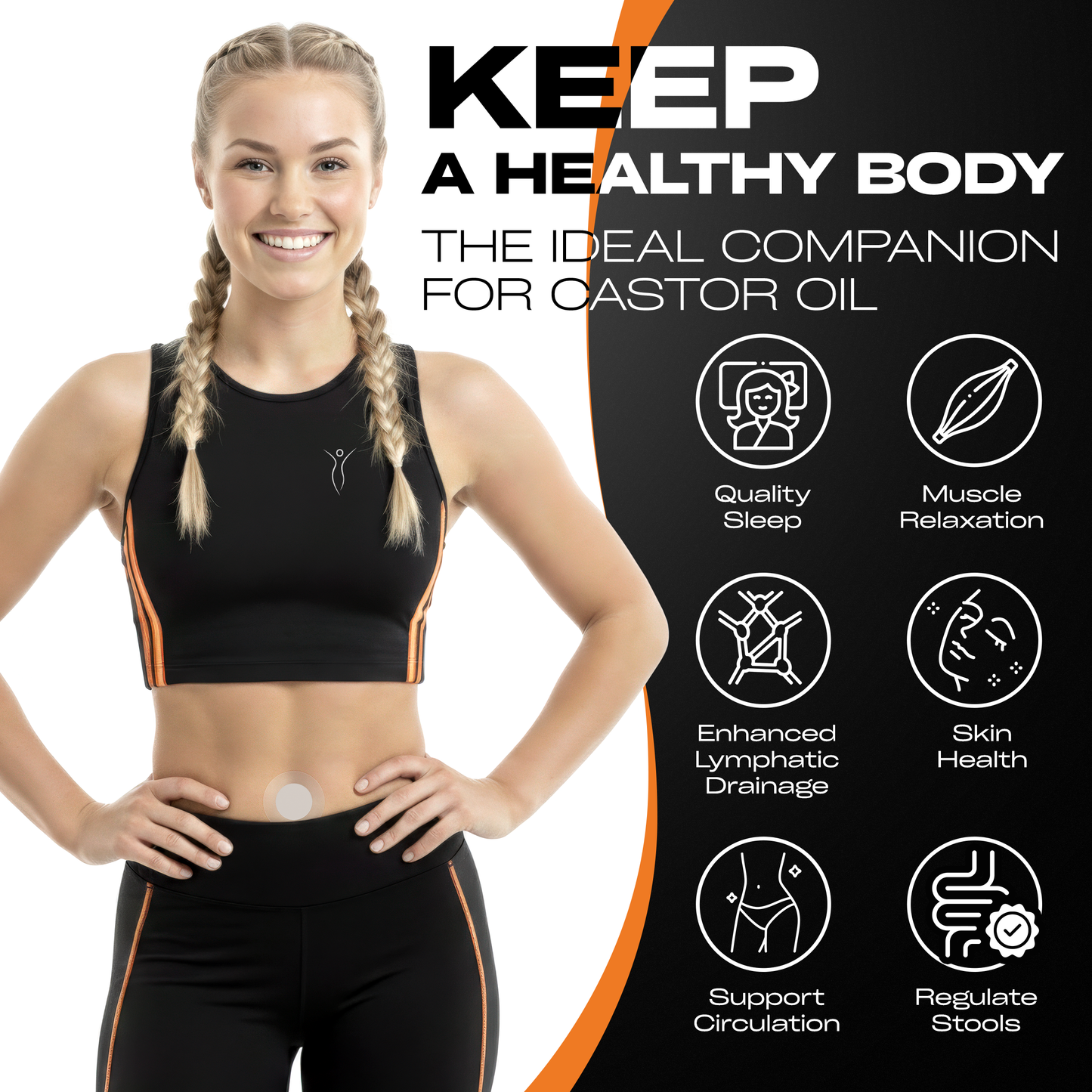 Castor Oil Belly Button Patches – Leak-Proof, Waterproof Pads with Organic Cotton Core for Gentle, Mark-Free Use (50 Clear Patches, Castor Oil Pack Wrap)