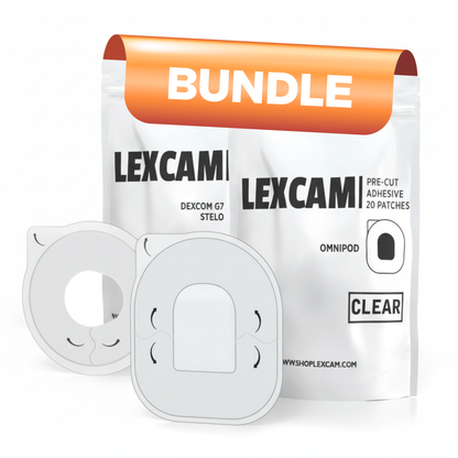 Lexcam Dexcom G7 & Omnipod Patches Bundle – 2 Packs / 40 Clear Waterproof, Skin-Friendly Overpatches