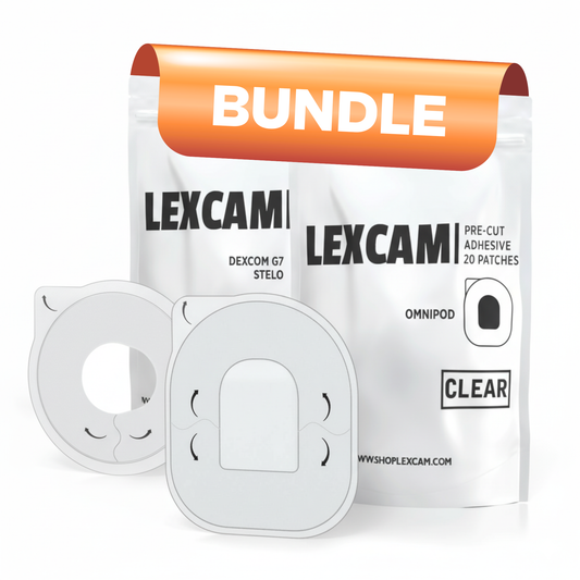 Lexcam Dexcom G7 & Omnipod Patches Bundle – 2 Packs / 40 Clear Waterproof, Skin-Friendly Overpatches
