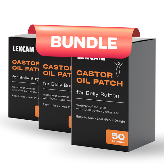 Bundle – 3 Packs (150pc) - Lexcam Castor Oil Patches for Belly Button