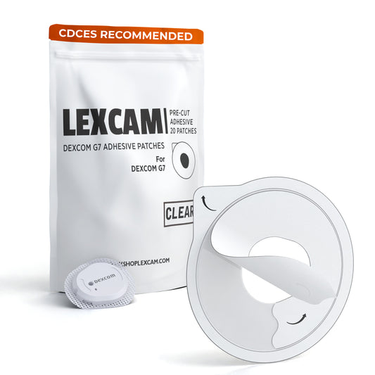 Lexcam Original - Dexcom G7 & Stelo Adhesive Patches - Clear - 20 count