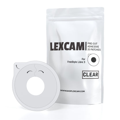 Lexcam Adhesive Patches Pre-Cut for FreeStyle Libre 3, (20)